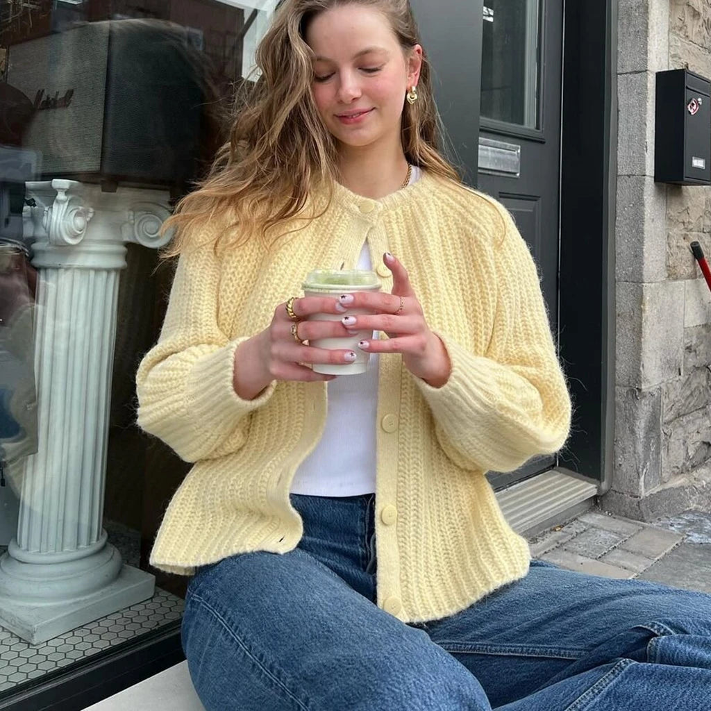 Cozy Bloom Knit Cardigan
