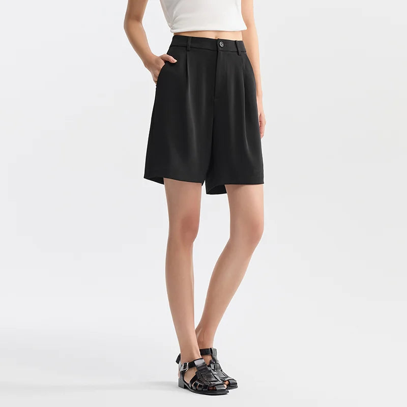 Sleek Minimal Pleated Shorts