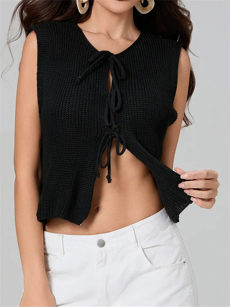 Tie-Me Up Crochet Vest