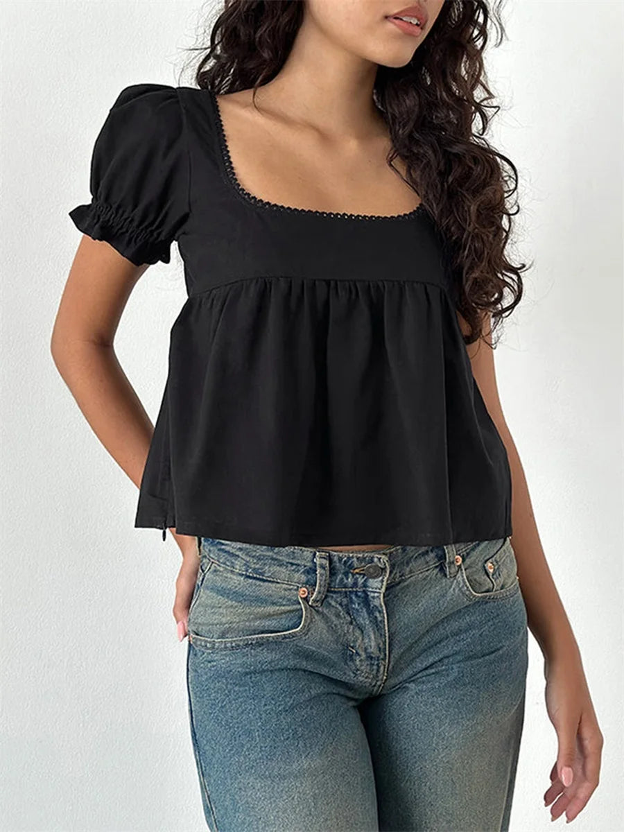 Square Neck Babydoll Top