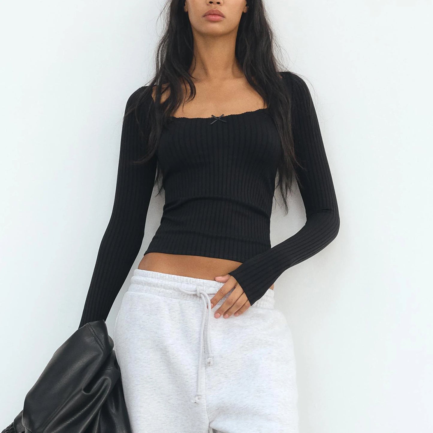 Slim Fit T-shirt Long Sleeve Lace