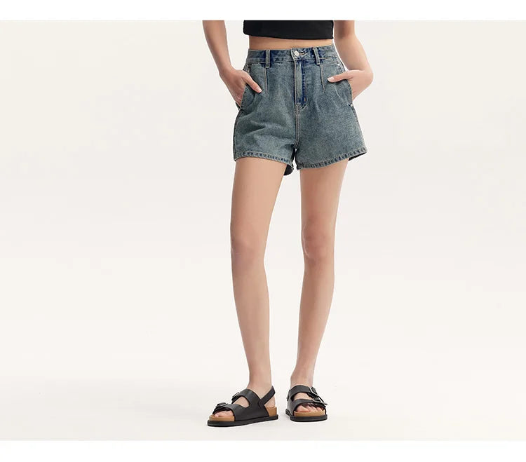 High Rise Vintage Denim Shorts