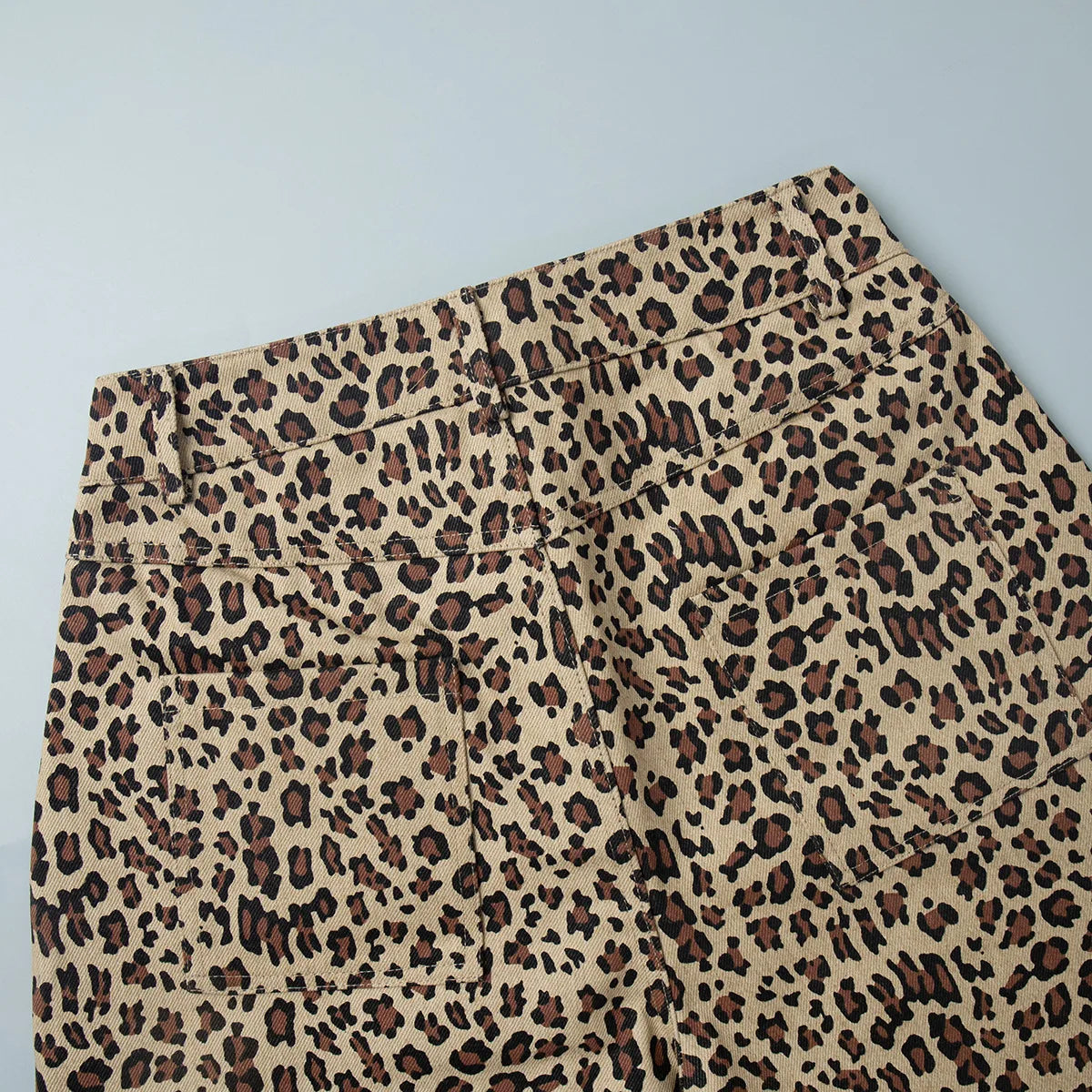 Leopard Print Knee-Length Shorts