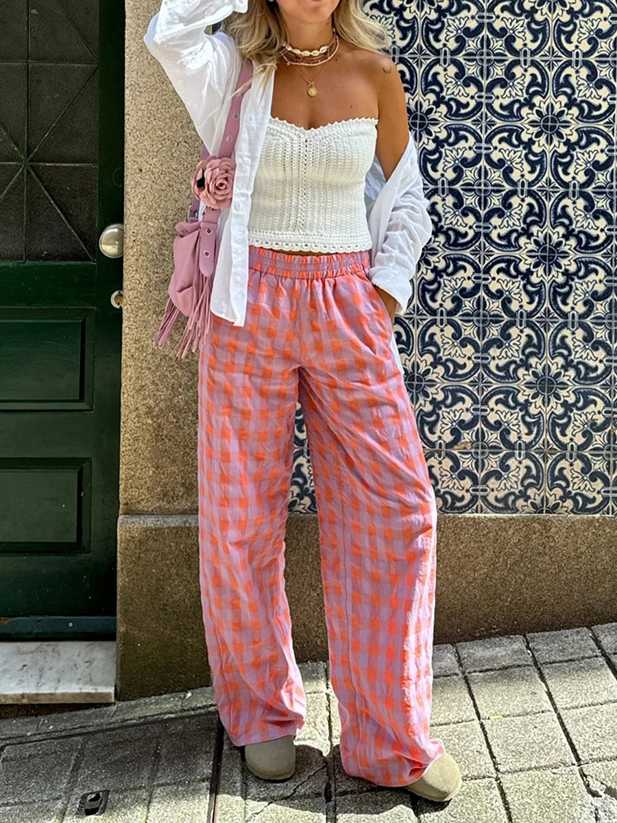 Sunset Picnic Checkered Pants