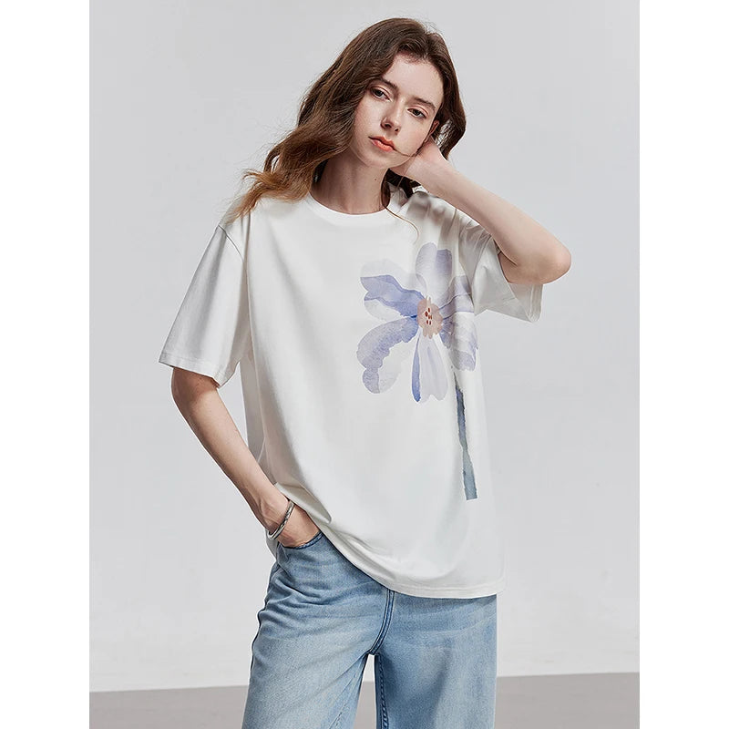 Watercolor Bloom Oversized Tee