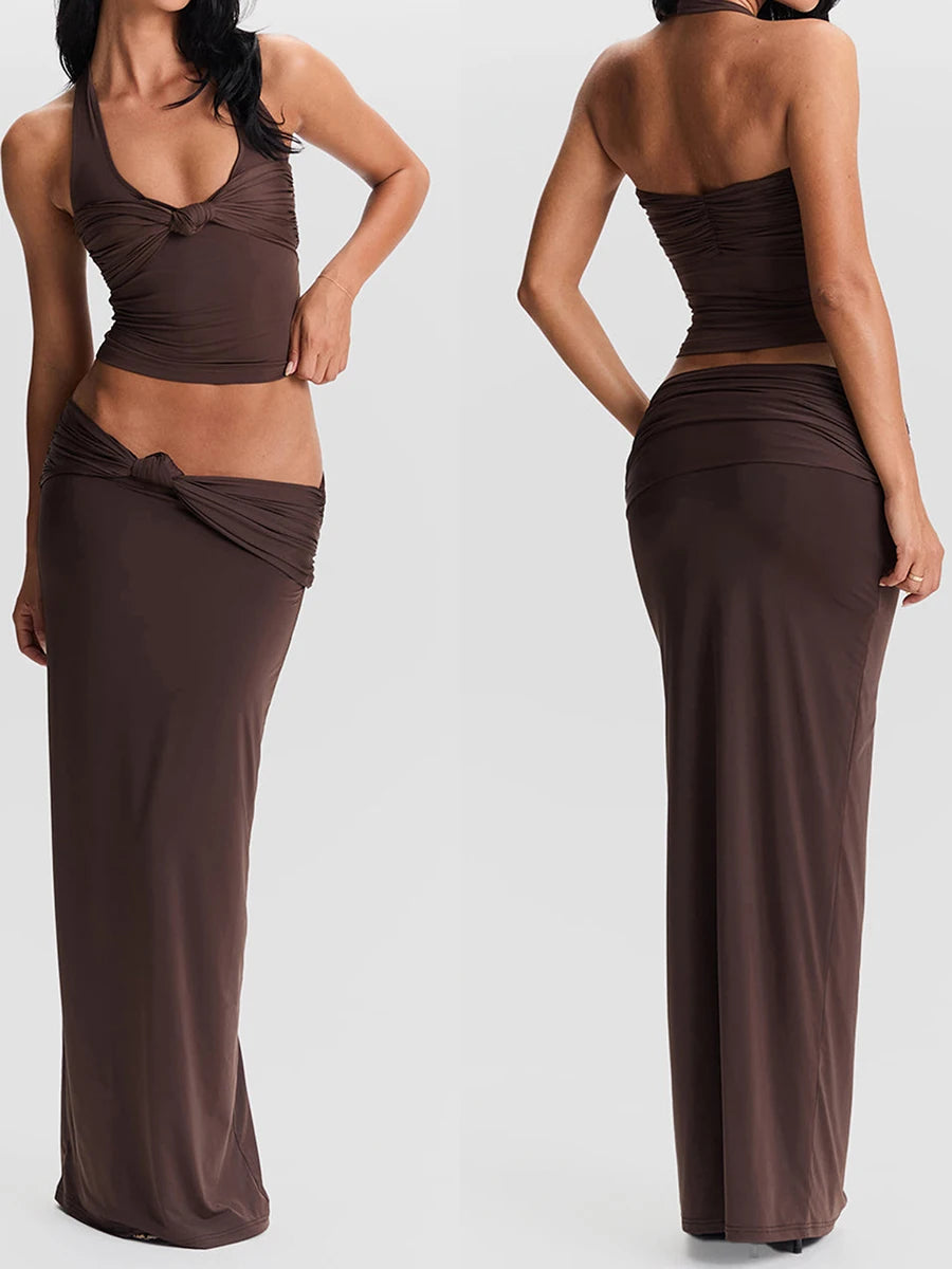 Twist & Turn Halter Crop Top