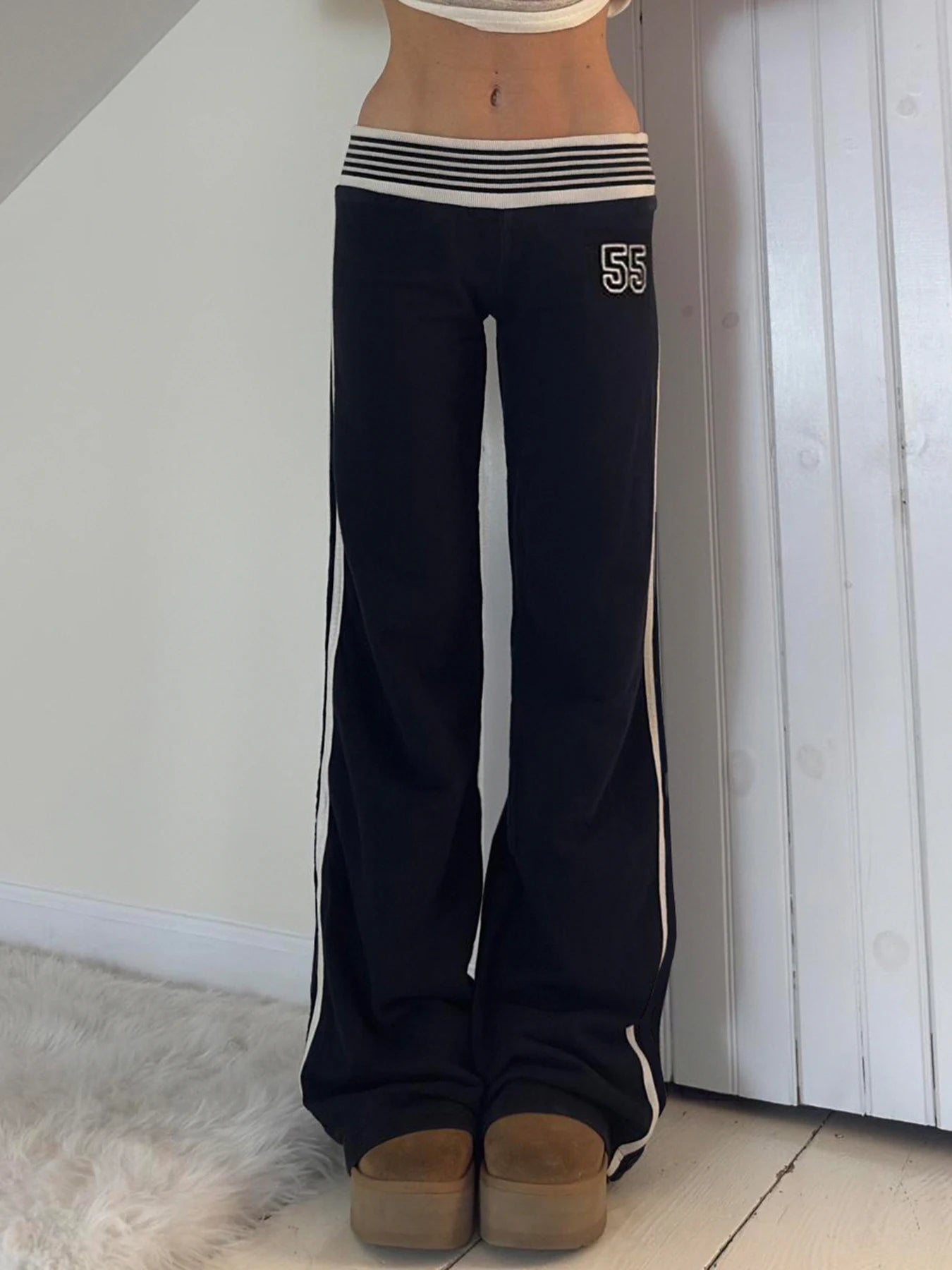 Varsity Stripe Foldover Track Pants