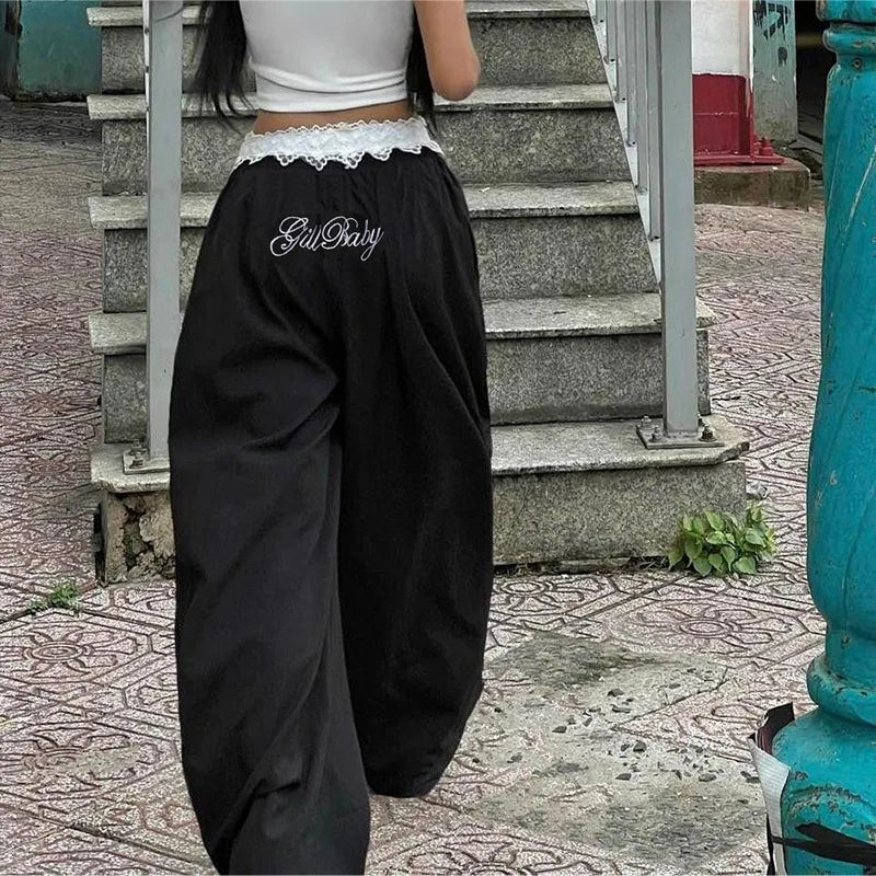 Lace Trim Street Cargo Pants