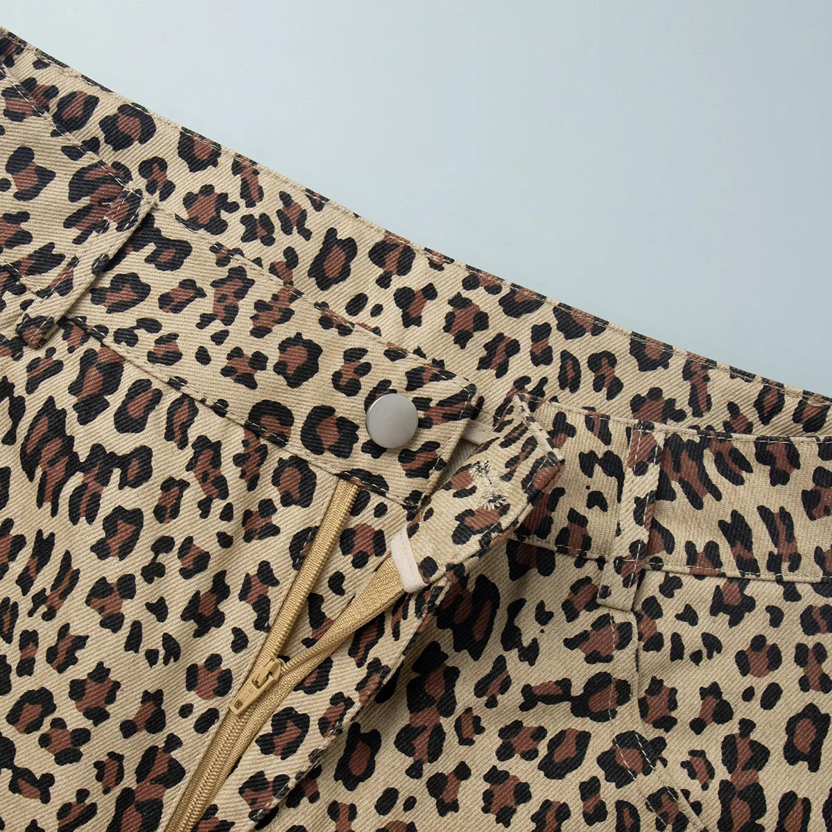 Leopard Print Knee-Length Shorts