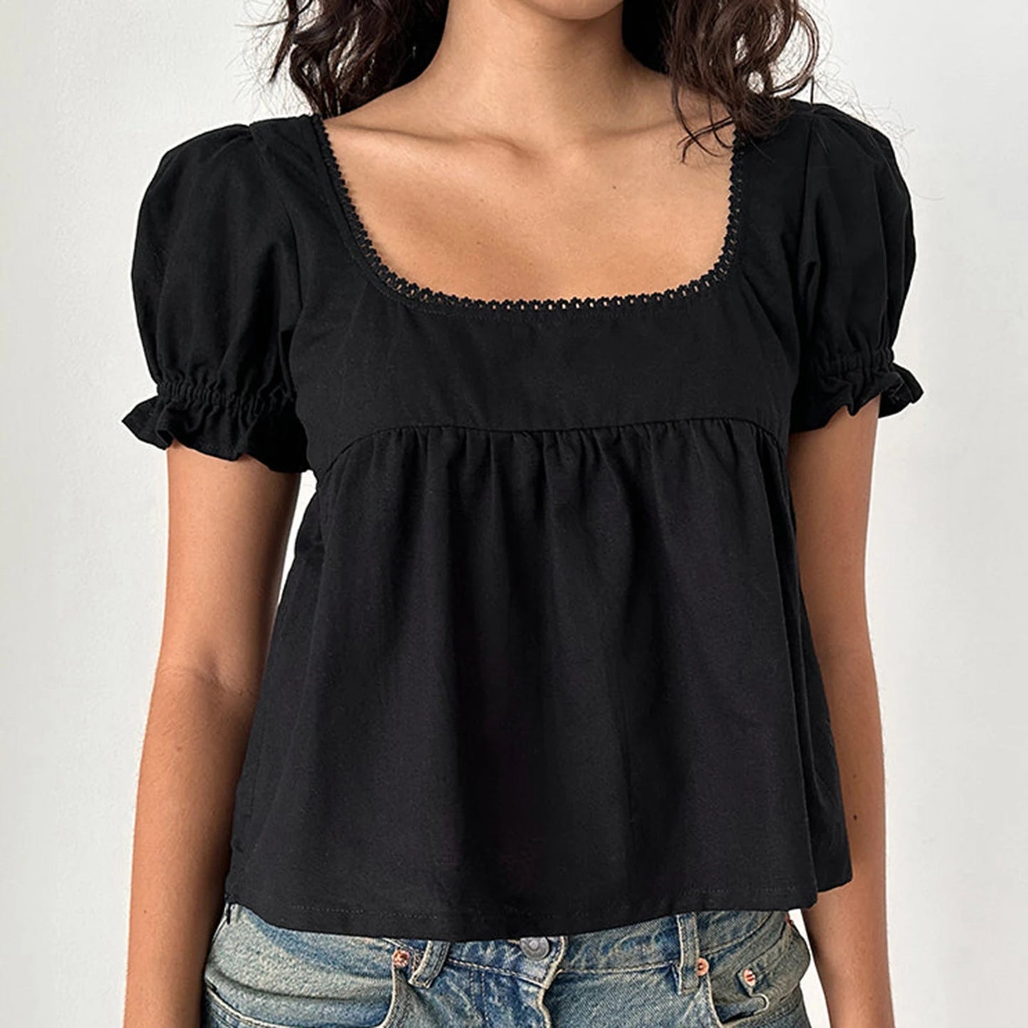 Square Neck Babydoll Top