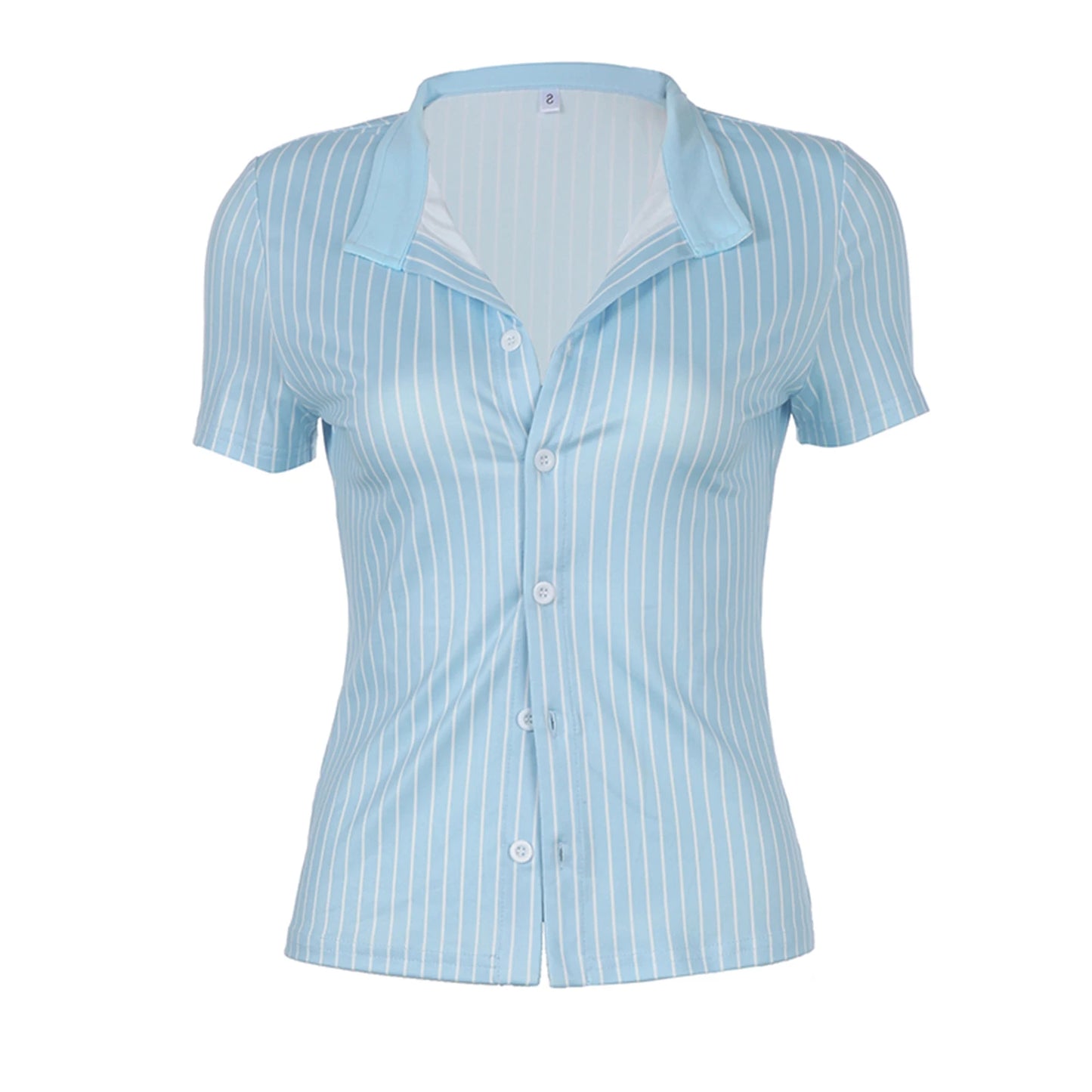 Pinstripe Fitted Collared Tee