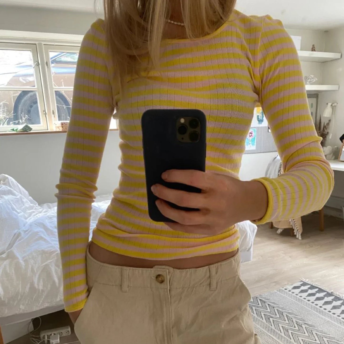 Striped Ribbed Long Sleeve Tee