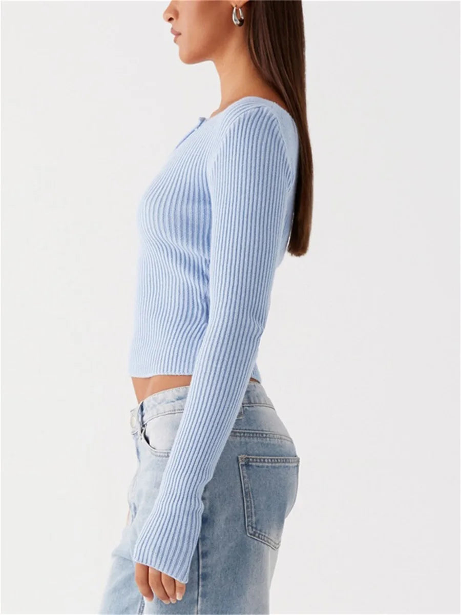Asymmetrical Ribbed Knit Top