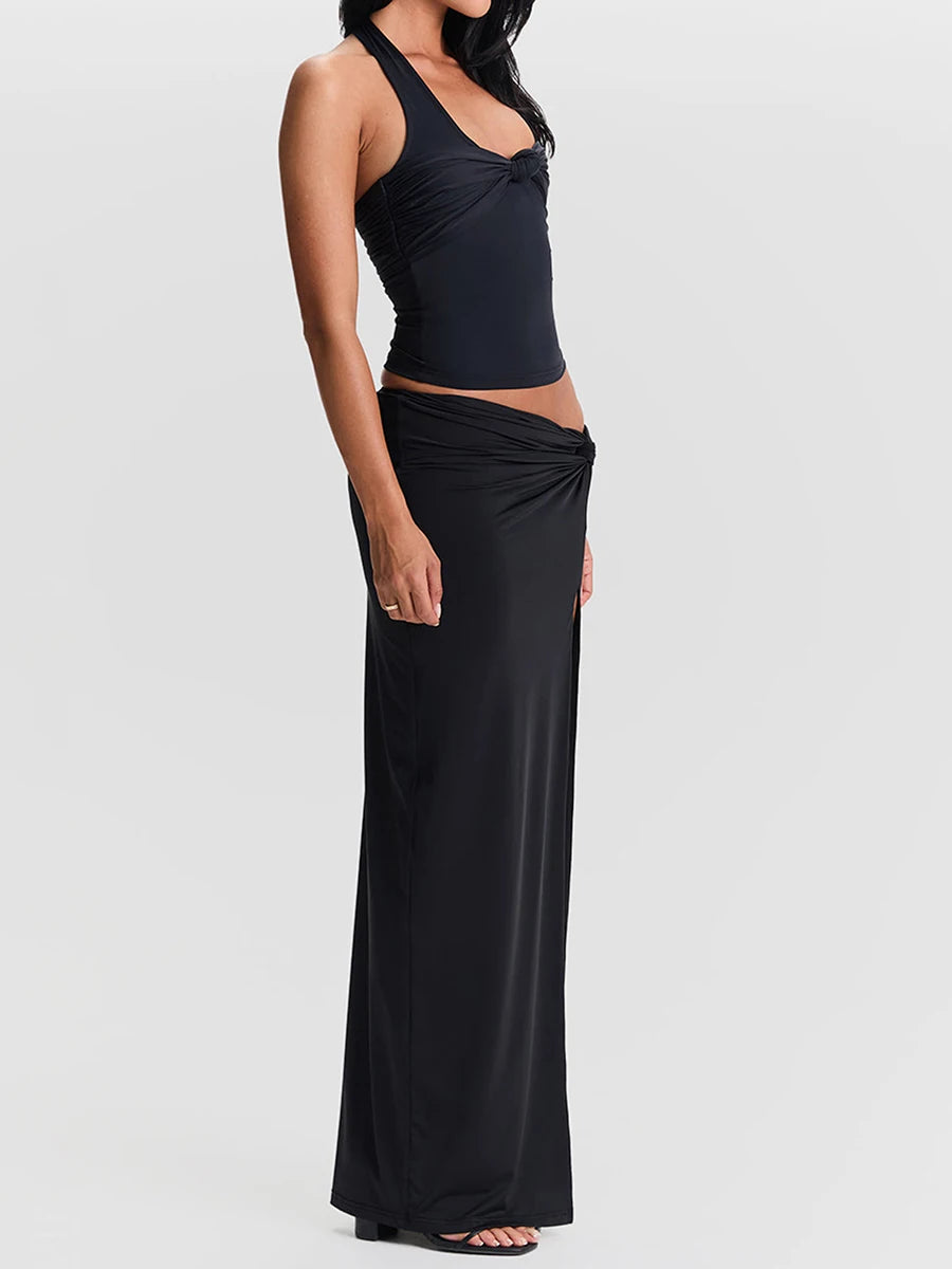 Twist & Turn Halter Crop Top