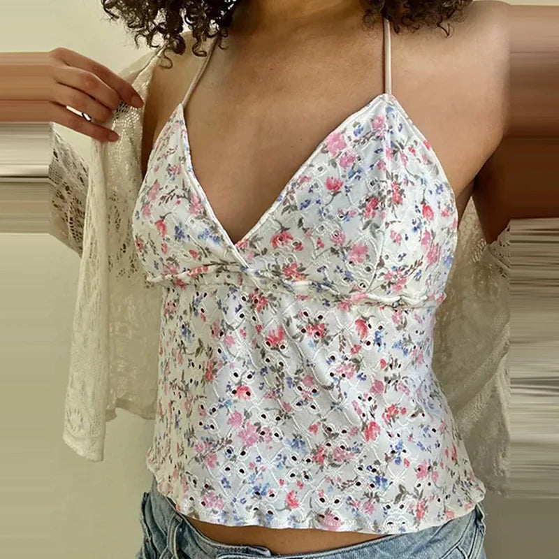 Eyelet Halter Camisole