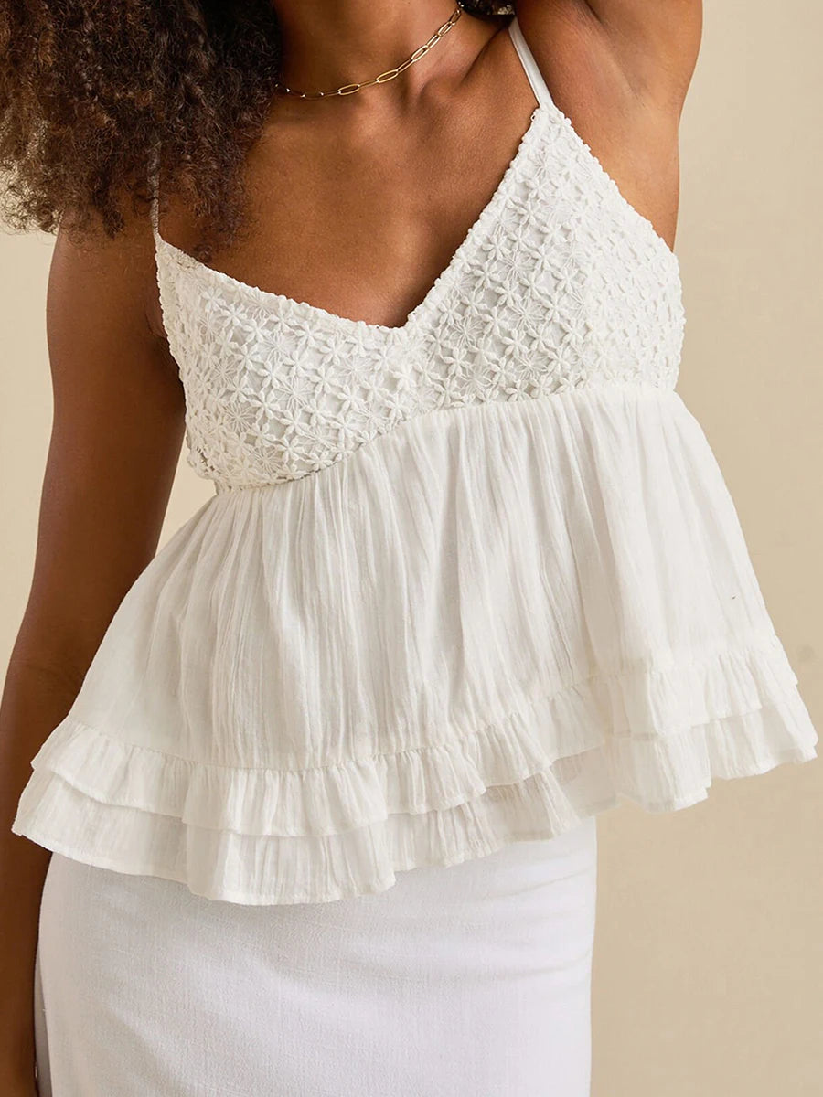 Lemon Bloom Ruffle Cami