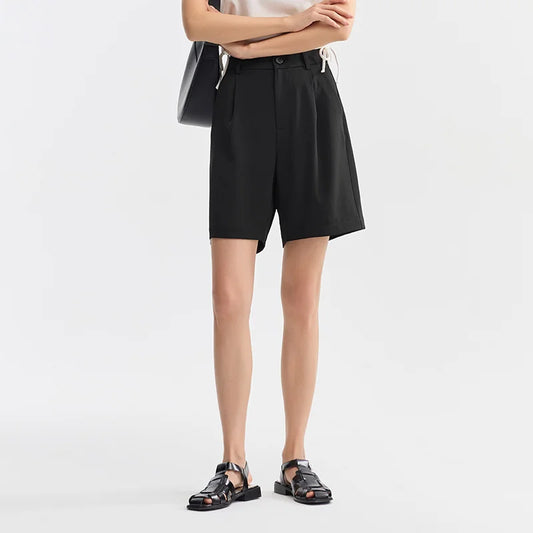 Sleek Minimal Pleated Shorts