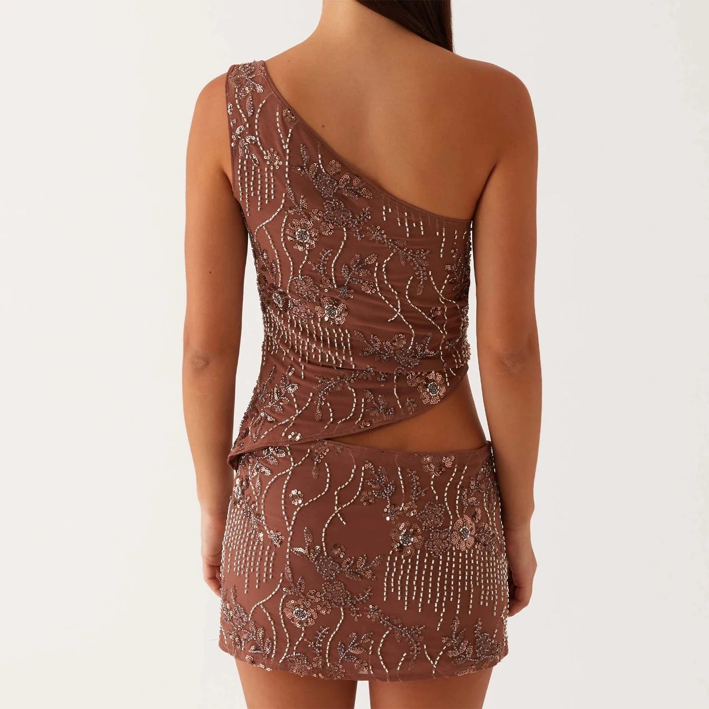 Starlit Sequin One-Shoulder Top