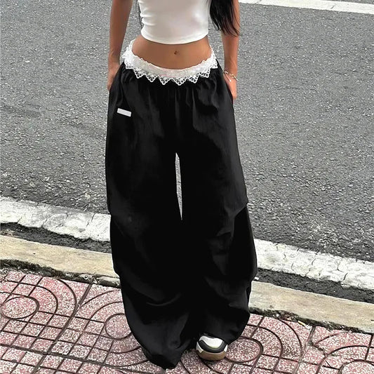 Lace Trim Street Cargo Pants