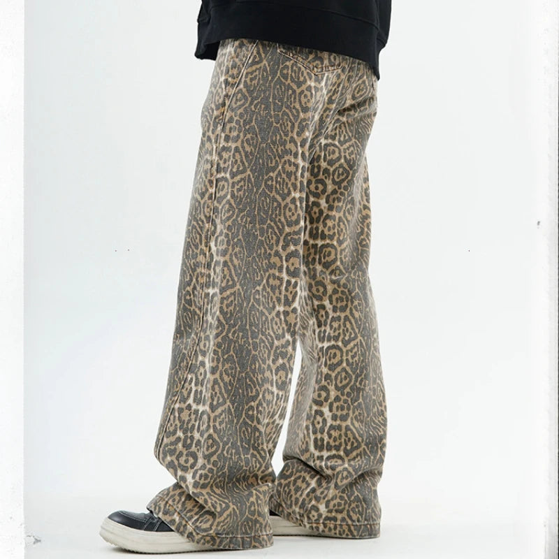 Wild Side Leopard Baggy Jeans