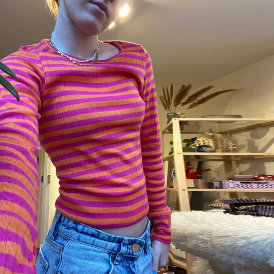 Striped Ribbed Long Sleeve Tee