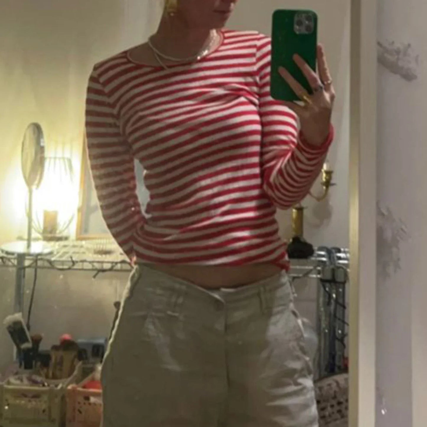 Striped Ribbed Long Sleeve Tee