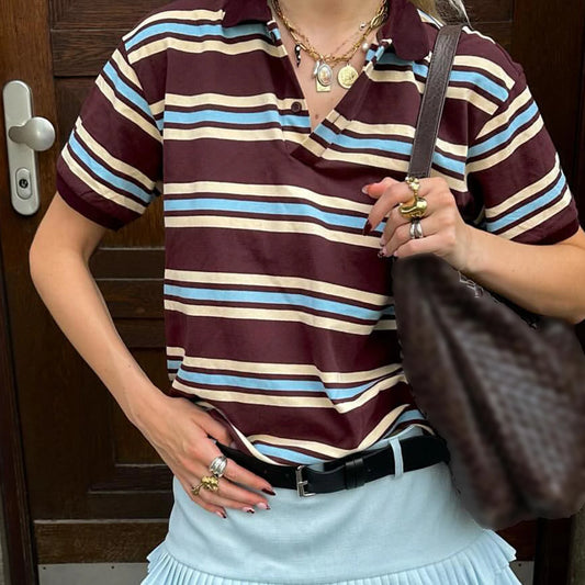 Retro Varsity Stripe Polo