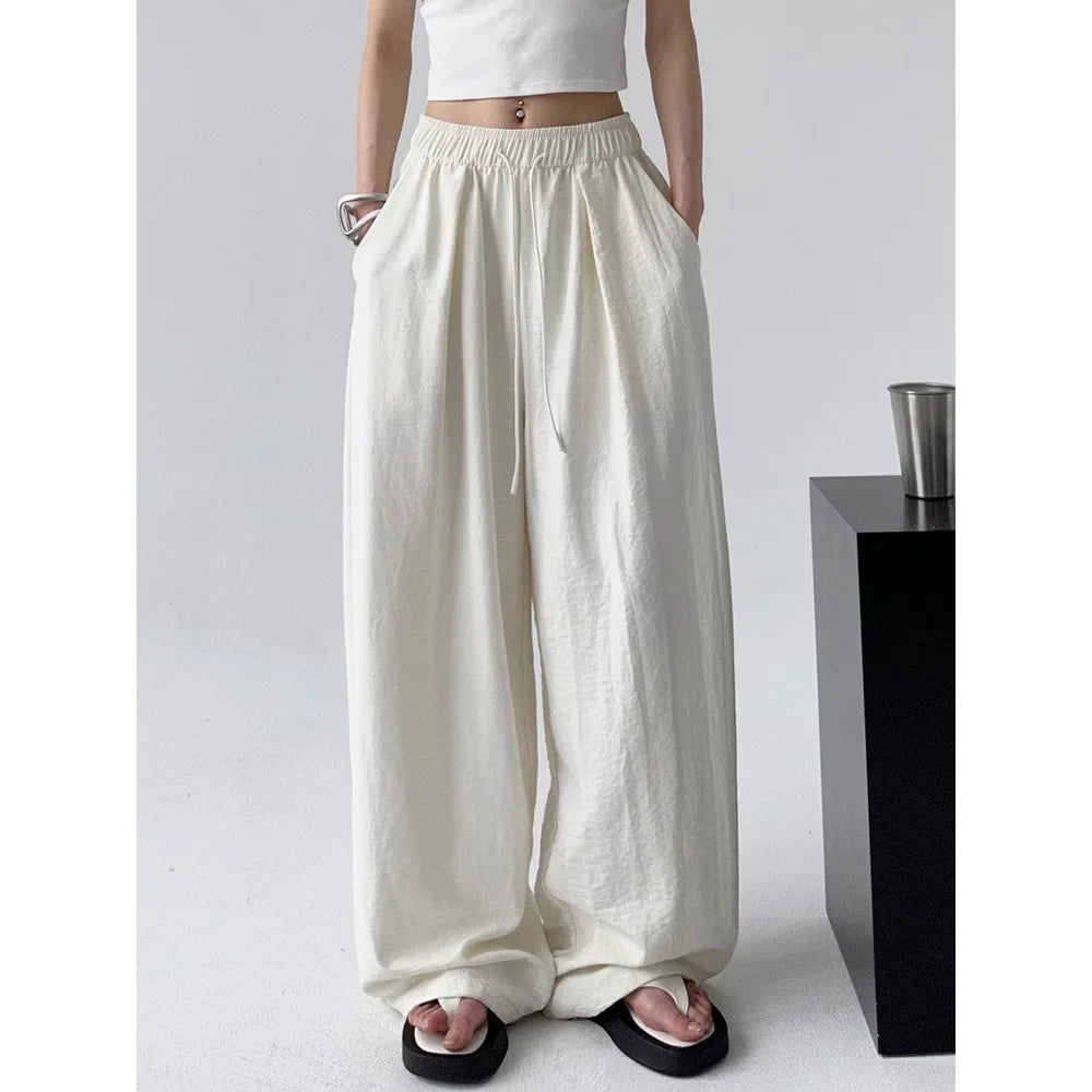 Cream Cloud Wide-Leg Trousers