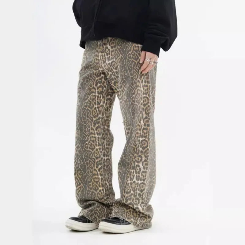 Wild Side Leopard Baggy Jeans