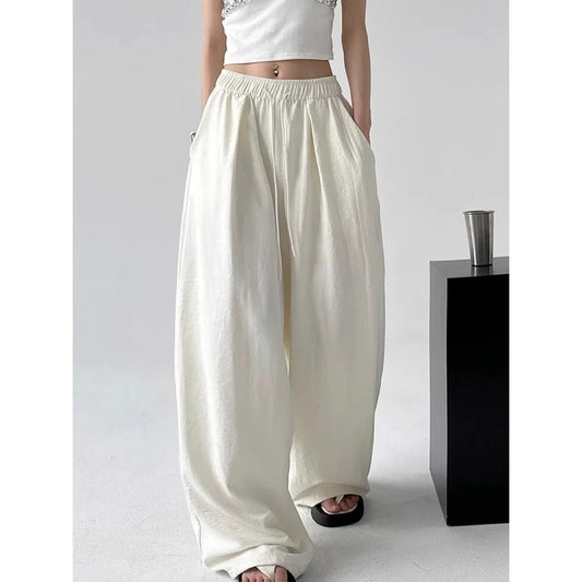 Cream Cloud Wide-Leg Trousers