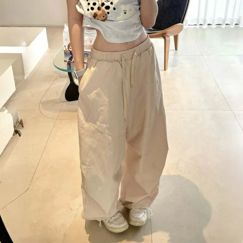Soft Stripe Drawstring Trousers