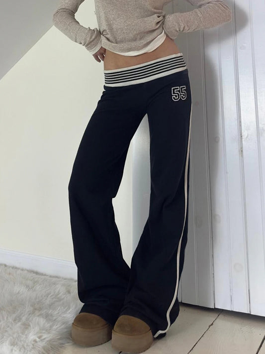 Varsity Stripe Foldover Track Pants
