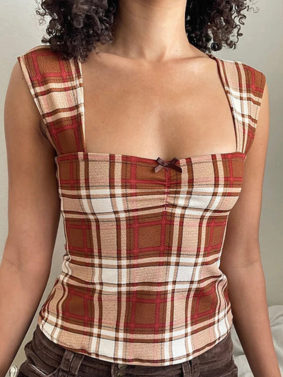 Retro Dots & Stripes Corset Tank
