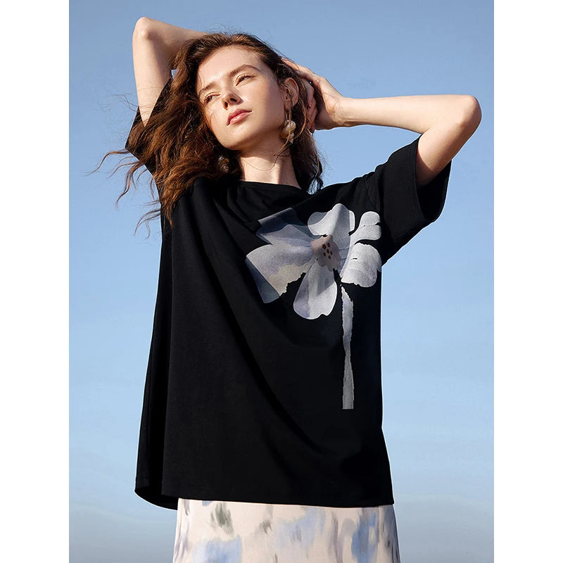 Watercolor Bloom Oversized Tee