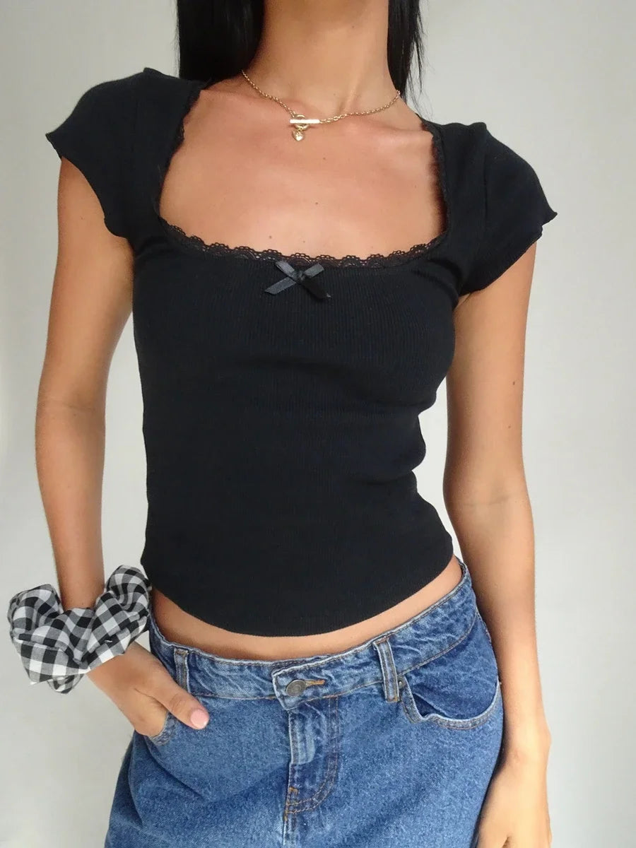 Softcore Square Lace Tee