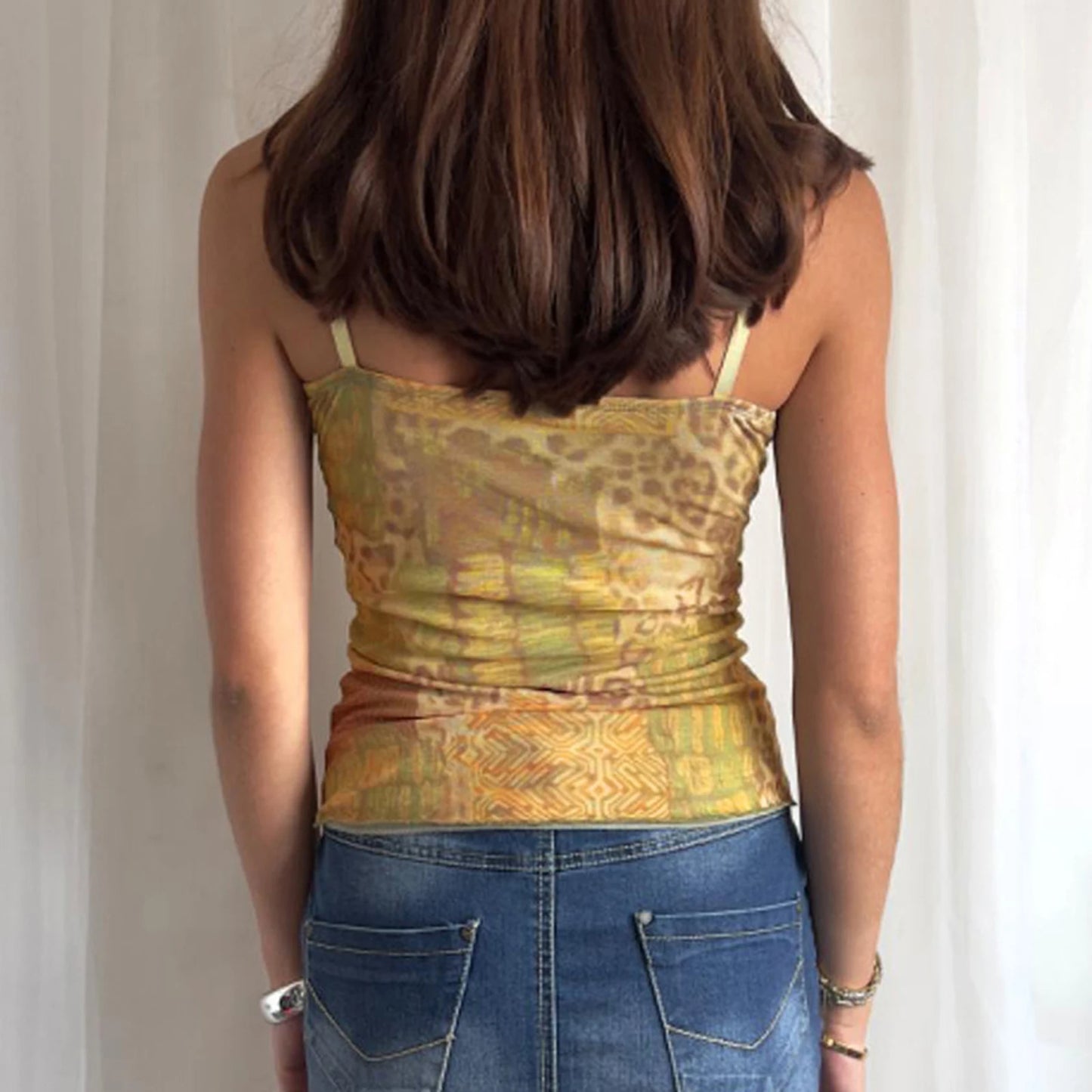 Abstract Mesh Ribbon Cami