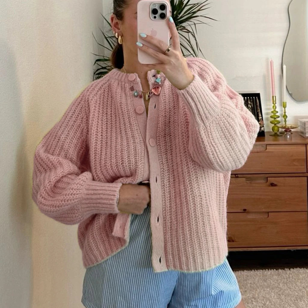 Cozy Bloom Knit Cardigan