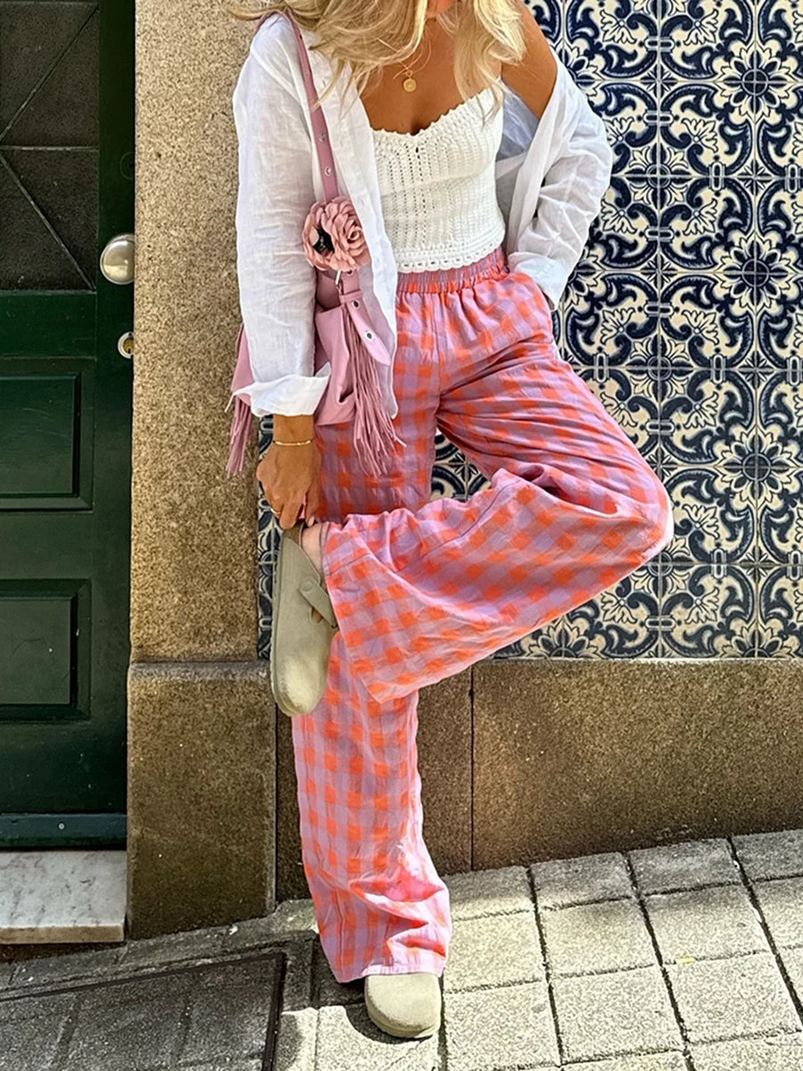 Sunset Picnic Checkered Pants