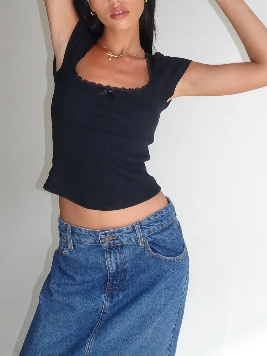 Softcore Square Lace Tee