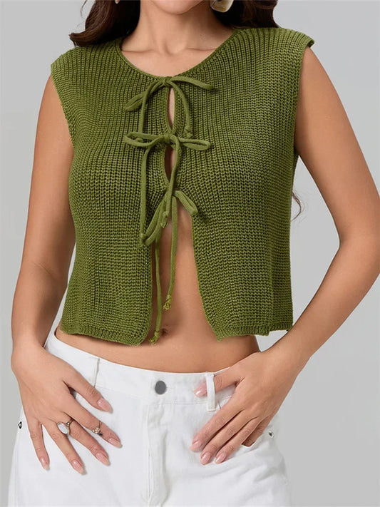 Tie-Me Up Crochet Vest