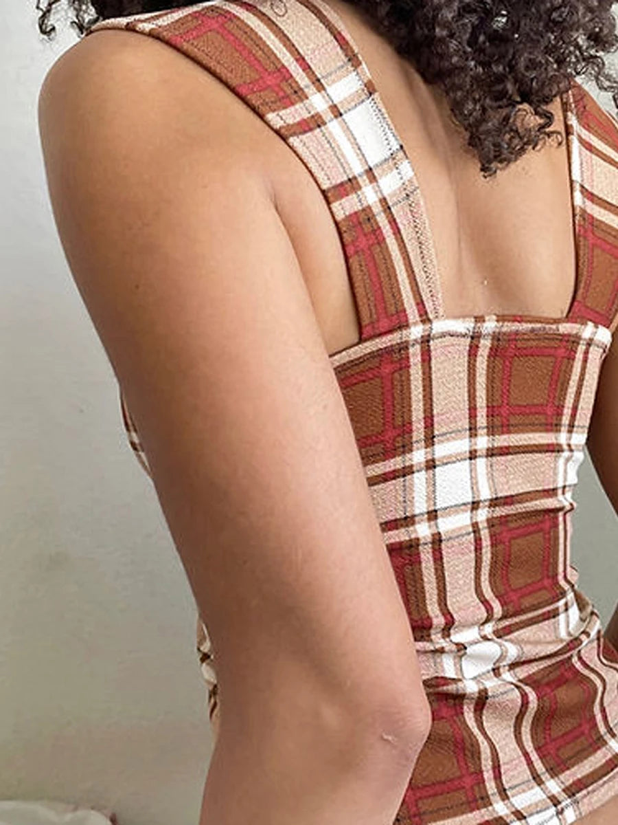 Retro Dots & Stripes Corset Tank