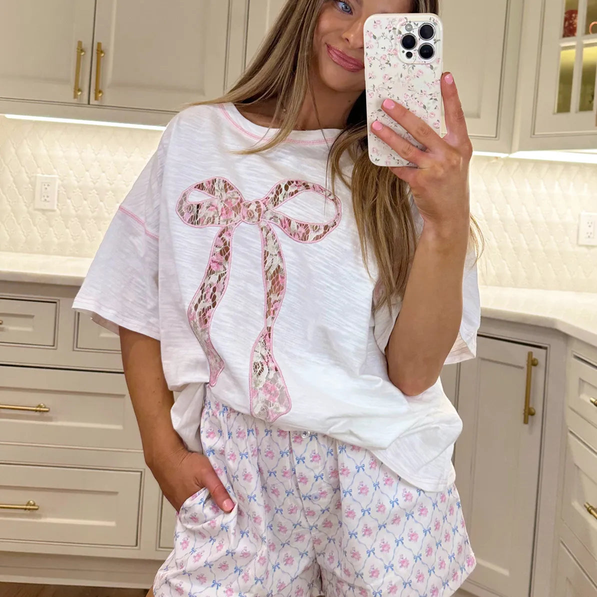 Bow Detail Oversized Tee